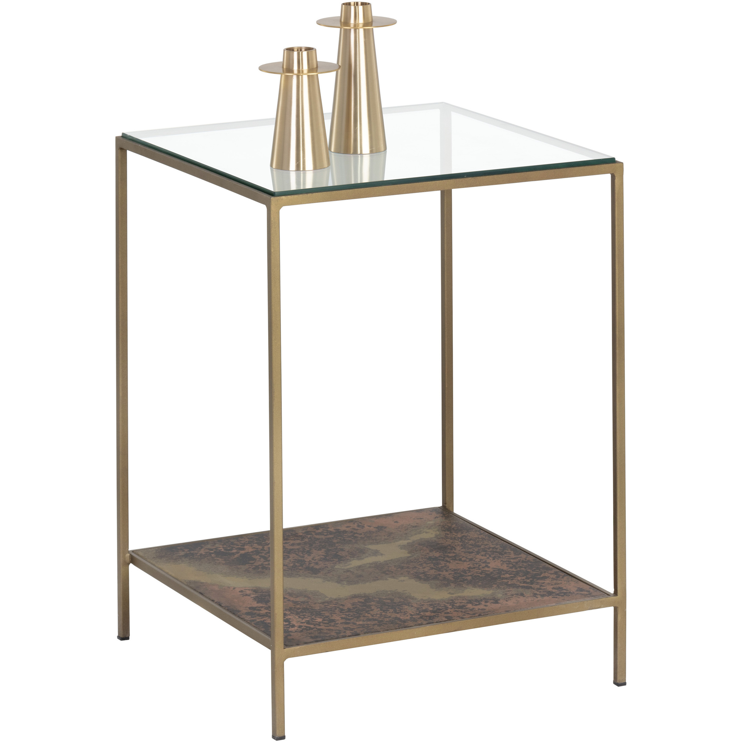 Concord 24.25 X 18 inch Clear / Antique Brass End Table